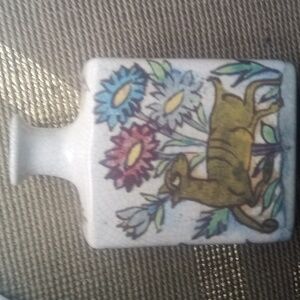 Pottery Barn Iznik Stonewear Bottle 7" Tall by 4.5"